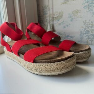 Red Platform Sandals